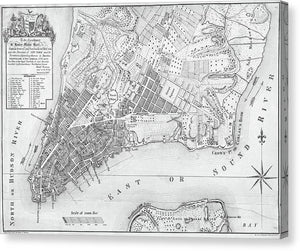 Old Map Of New York City 1767 - Canvas Print