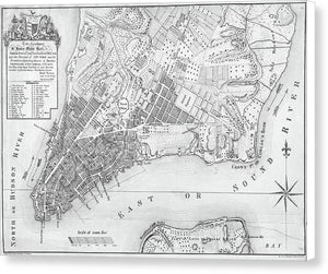 Old Map Of New York City 1767 - Canvas Print