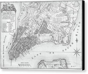 Old Map Of New York City 1767 - Canvas Print