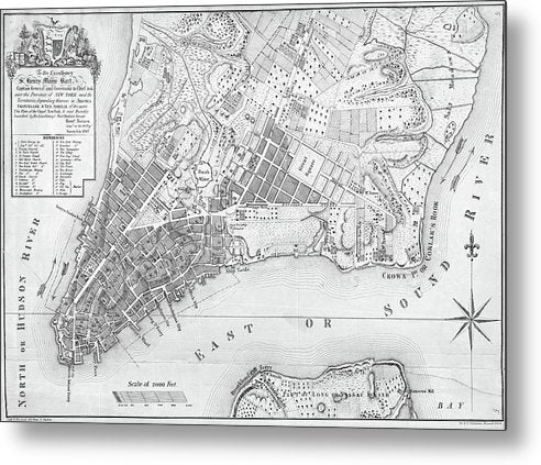 Old Map Of New York City 1767 - Metal Print