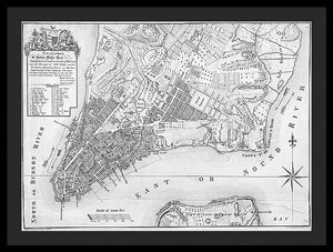 Old Map Of New York City 1767 - Framed Print