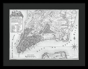 Old Map Of New York City 1767 - Framed Print