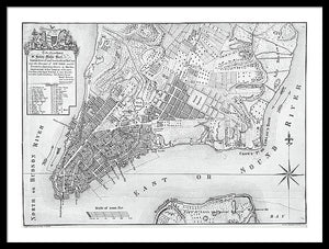 Old Map Of New York City 1767 - Framed Print