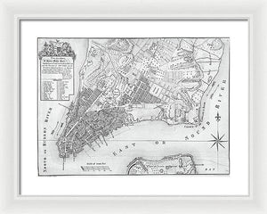 Old Map Of New York City 1767 - Framed Print