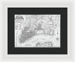 Old Map Of New York City 1767 - Framed Print