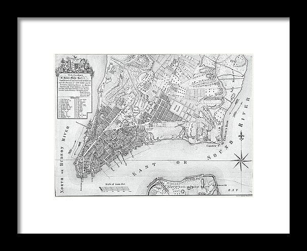 Old Map Of New York City 1767 - Framed Print