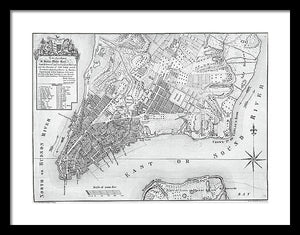 Old Map Of New York City 1767 - Framed Print