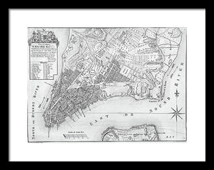 Old Map Of New York City 1767 - Framed Print