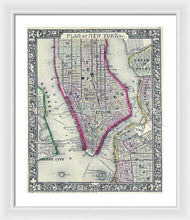 Load image into Gallery viewer, Old Map Of New York City 1860 - Framed Print