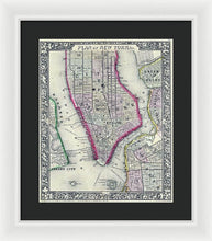 Load image into Gallery viewer, Old Map Of New York City 1860 - Framed Print