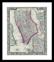 Load image into Gallery viewer, Old Map Of New York City 1860 - Framed Print