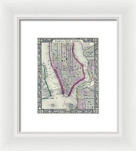 Old Map Of New York City 1860 - Framed Print