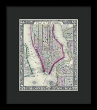 Load image into Gallery viewer, Old Map Of New York City 1860 - Framed Print