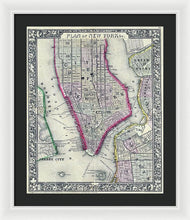 Load image into Gallery viewer, Old Map Of New York City 1860 - Framed Print