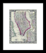 Load image into Gallery viewer, Old Map Of New York City 1860 - Framed Print