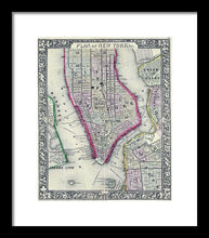 Load image into Gallery viewer, Old Map Of New York City 1860 - Framed Print