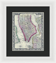 Load image into Gallery viewer, Old Map Of New York City 1860 - Framed Print