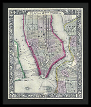 Load image into Gallery viewer, Old Map Of New York City 1860 - Framed Print