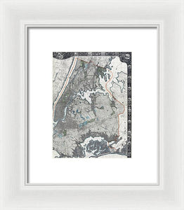 Old Map Of New York City 1900 - Framed Print