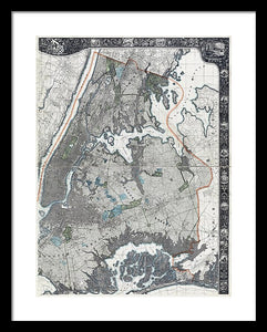 Old Map Of New York City 1900 - Framed Print