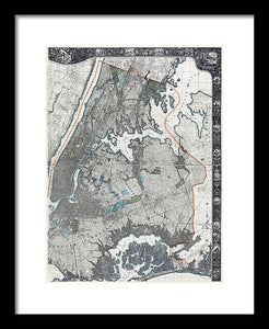 Old Map Of New York City 1900 - Framed Print