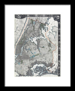 Old Map Of New York City 1900 - Framed Print