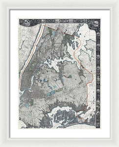 Old Map Of New York City 1900 - Framed Print