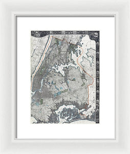 Old Map Of New York City 1900 - Framed Print