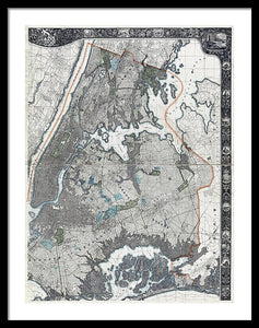 Old Map Of New York City 1900 - Framed Print