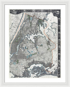 Old Map Of New York City 1900 - Framed Print