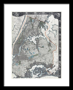 Old Map Of New York City 1900 - Framed Print