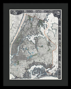 Old Map Of New York City 1900 - Framed Print