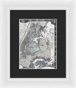 Old Map Of New York City 1900 - Framed Print