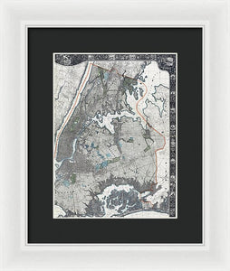 Old Map Of New York City 1900 - Framed Print