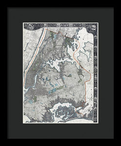 Old Map Of New York City 1900 - Framed Print