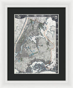 Old Map Of New York City 1900 - Framed Print