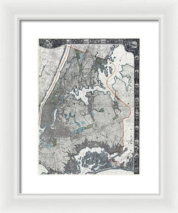 Old Map Of New York City 1900 - Framed Print