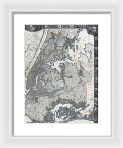 Old Map Of New York City 1900 - Framed Print