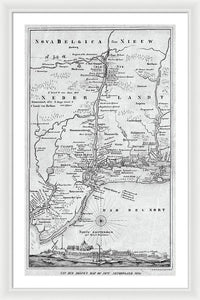 Old New York City Map 1656 - Framed Print