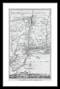 Old New York City Map 1656 - Framed Print