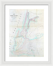 Load image into Gallery viewer, Old Map Of New York Harbor 1857 - Framed Print