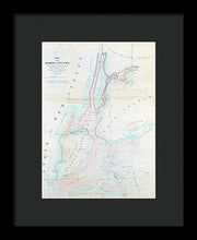Load image into Gallery viewer, Old Map Of New York Harbor 1857 - Framed Print