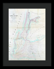 Load image into Gallery viewer, Old Map Of New York Harbor 1857 - Framed Print
