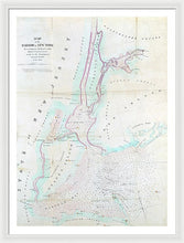 Load image into Gallery viewer, Old Map Of New York Harbor 1857 - Framed Print