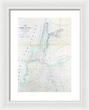 Load image into Gallery viewer, Old Map Of New York Harbor 1857 - Framed Print