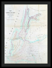 Load image into Gallery viewer, Old Map Of New York Harbor 1857 - Framed Print