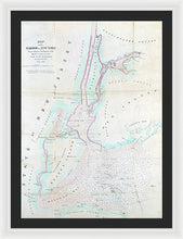 Load image into Gallery viewer, Old Map Of New York Harbor 1857 - Framed Print