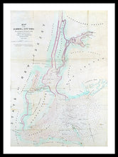 Load image into Gallery viewer, Old Map Of New York Harbor 1857 - Framed Print