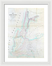 Load image into Gallery viewer, Old Map Of New York Harbor 1857 - Framed Print