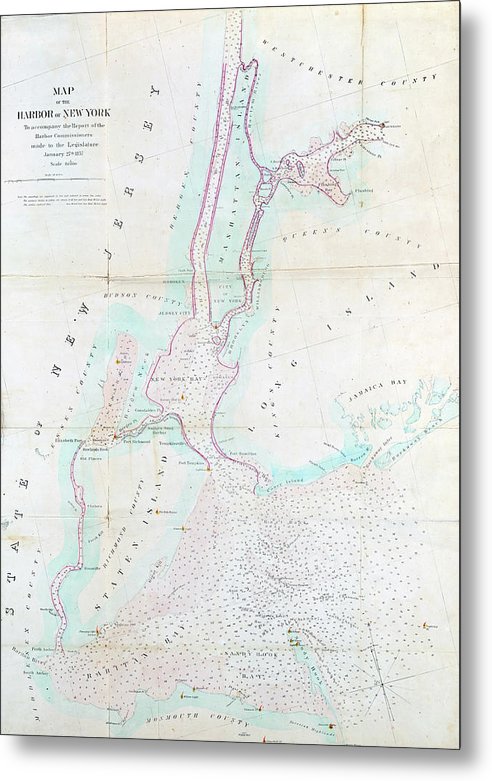 New York Harbor 1857 - Metal Print